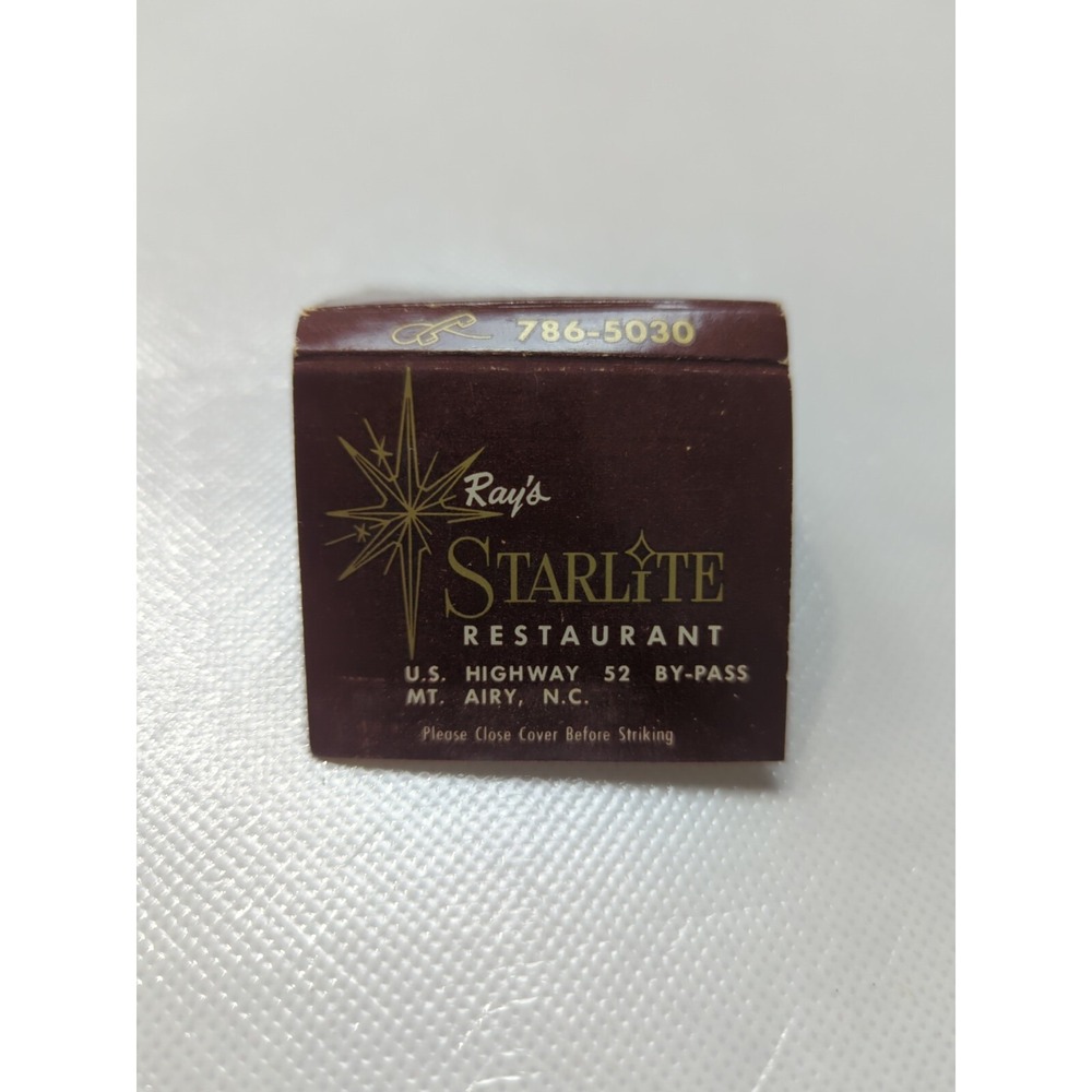 Ray's‎ Starlite Restaurant Mt. Airy, NC Vintage Matchbook